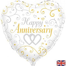 Anniversary Entwined Hearts Balloon