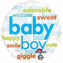 Baby Boy Word Cloud Balloon