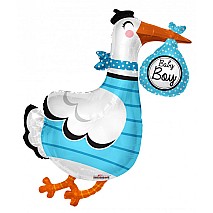 Baby Boy Stork Shape Balloon - 91cm