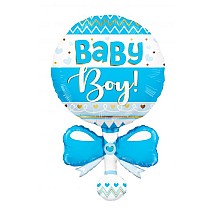 Baby Rattle Blue Shape Balloon - 91cm