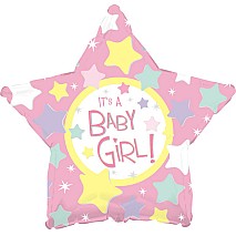 It's a Baby Girl Many Stars Balloon