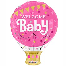 Welcome Baby Pink Shape Balloon