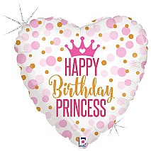 Glitter Birthday Princess Balloon