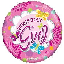 Birthday Girl Butterflies Balloon