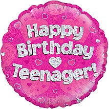 Happy Birthday Teenager Pink Balloon