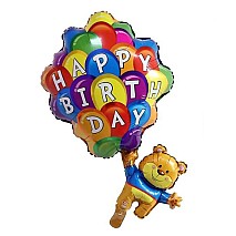 Happy Birthday Bear Parachute Balloon