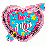 I Love You Mom Heart With Arrow Balloon