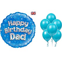 Happy Birthday Dad Blue Balloon Bundle