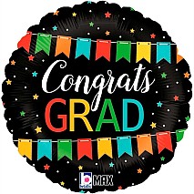 Congrats Grad Round Banner Balloon