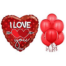 Two Hearts On Red Balloon Bundle