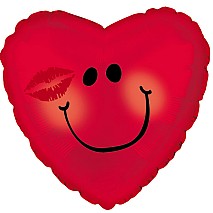 Smiley Heart Kissy Balloon