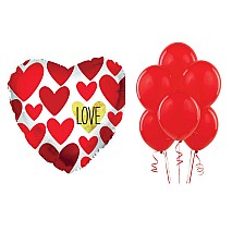 Love On A Gold Heart Balloon Bundle