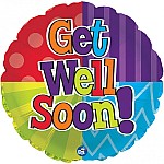 Get Well Soon Dots & Stripes Balloon