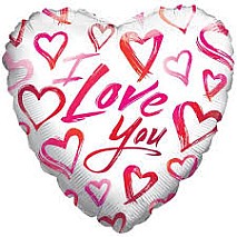 Love you Hearts white Balloon