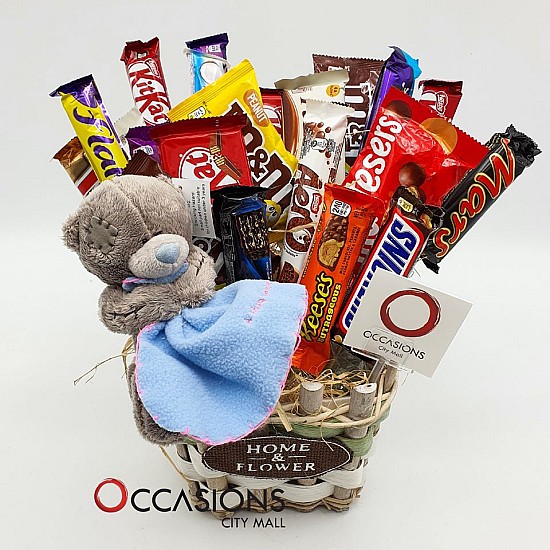 Blue Blanket Chocolate Addict Basket