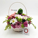 A Basket With Mix Flowers 