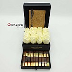 Quran with Chocolate Drawer & Roses - Gold