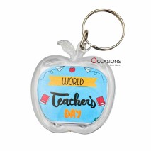 Blue World Teachers Day Keychain