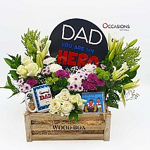 Dad my Hero Flower Arrangement with Frame & mug