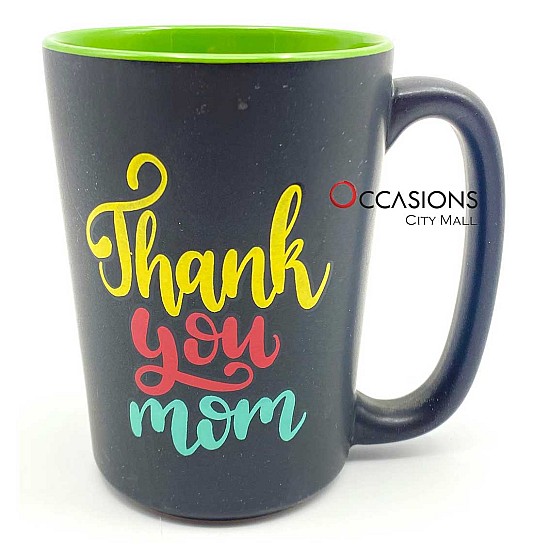 Thank You Mom Black Mug 