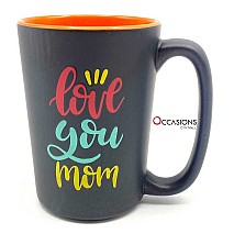 Love You Mom Black Mug 