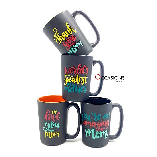 Love You Mom Black Mug 