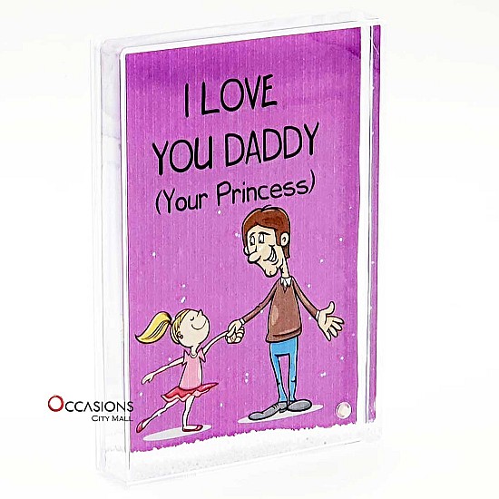 I Love You Daddy - Glitter Frame (Small) (9.5x6cm)