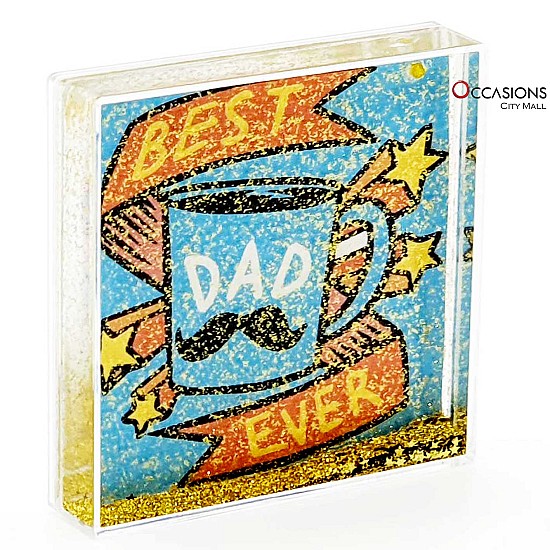 Best Dad Ever - Glitter Frame1 (10.5x10.5cm)