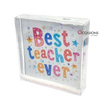 Colorful Best Teacher Ever Frame (10.5×10.5 cm)