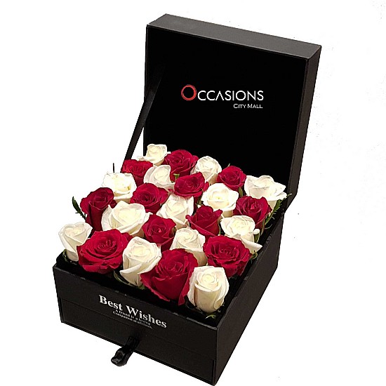 Mix Roses with Ferrero Rocher Drawer - L