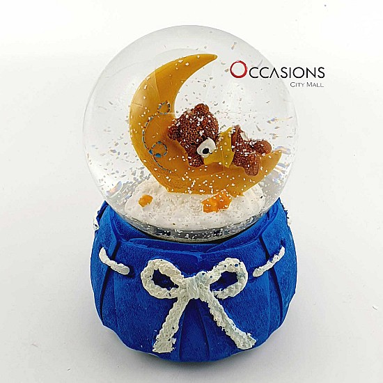 Blue Baby Teddy Snow Globe