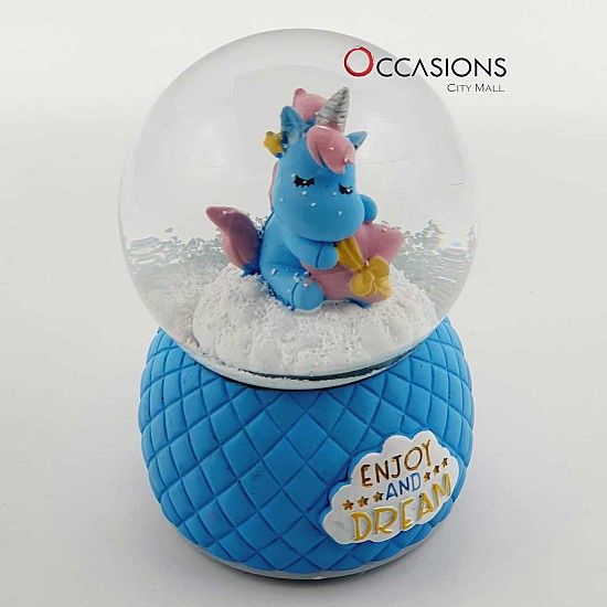 Unicorn Dream Snow Globe (with Light) blue