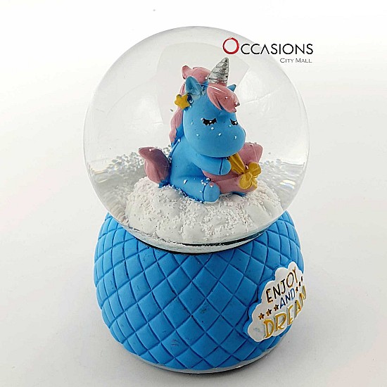 Unicorn Dream Snow Globe - blue