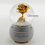 Gold Rose Snow Globe (with light)