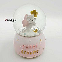 Angel Cat Snow Globe (with light)