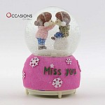 Miss You Pink Snow Globe